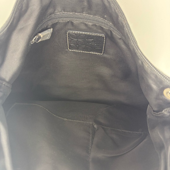 Fossil Black/Tan Print Cloth Messenger Bag with Adjustable Shoulder Strap - Picture 9 of 15